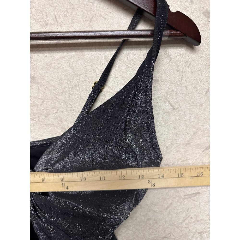 Robert Graham Swimsuit One Piece Women's Size 8 Black Metallic Sleek Designer - Picture 7 of 12